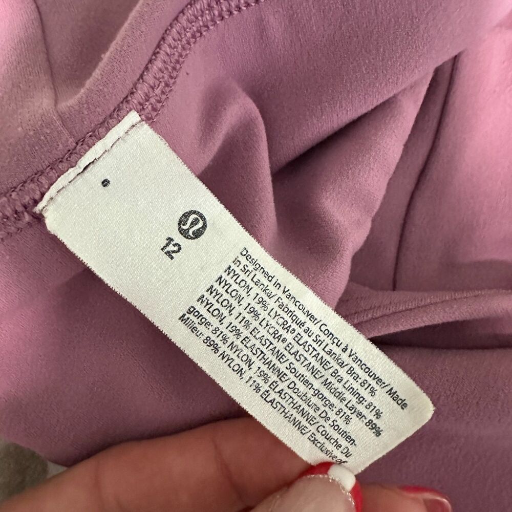 Lululemon Align Bra C/D Cup Light Support Sports Bra Size 12 Pink Yoga Pilates - Picture 3 of 4